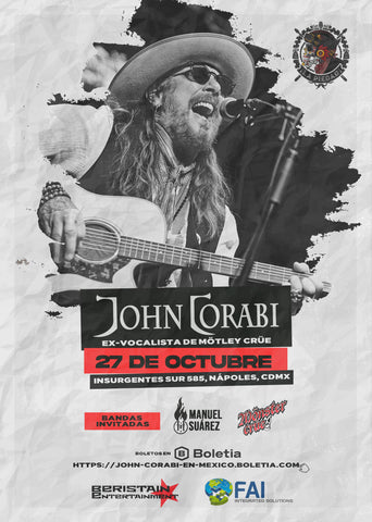 Poster autografiado evento 27 de octubre John Corabi 11x17